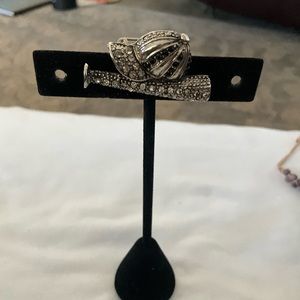 Baseball Bat & Cap Rhinestone Pin/Brooch